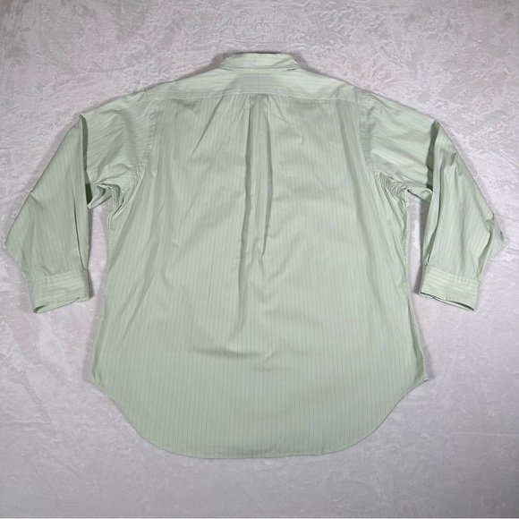 Ralph Lauren Shirt Men Size 17 32 33 Classic Fit Long Sleeve Striped Embroidered - Picture 10 of 11